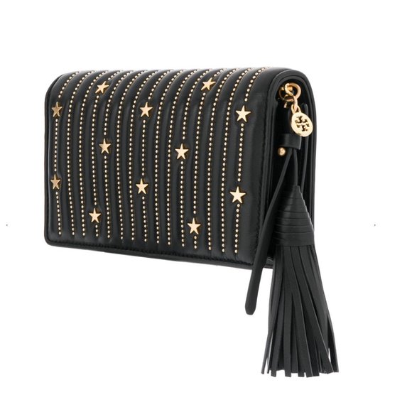 HOST PICK! 🕺💃🎊Tory Burch Fleming Star Stud Flat Shoulder Bag New with Tags - Picture 2 of 10